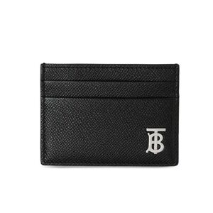 Burberry NIB new black monogram motif leather card holder case